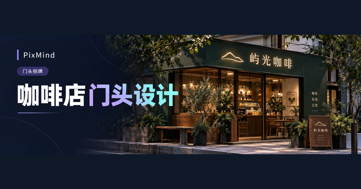 咖啡店门头怎么设计:用同一门店比较三种风格