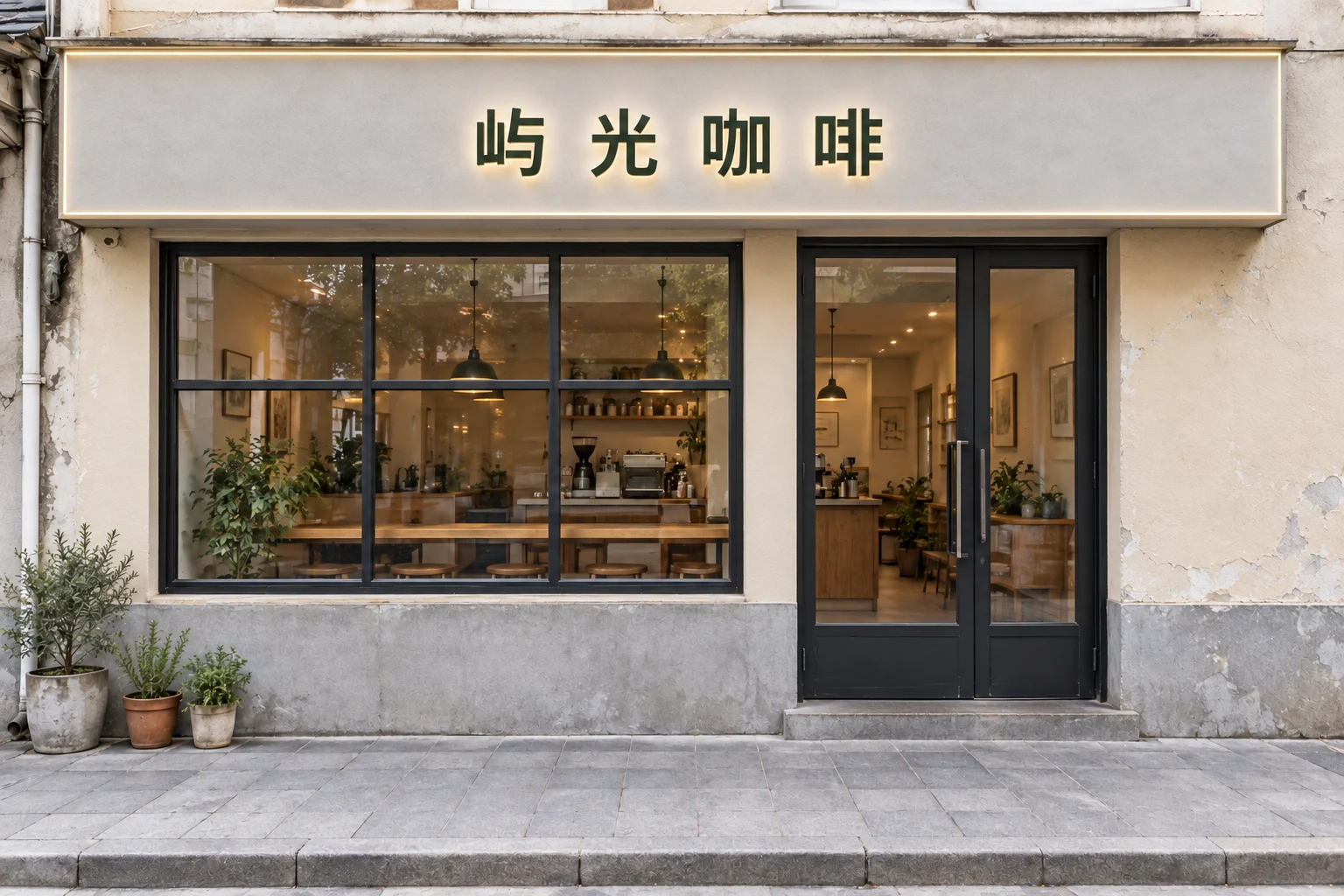 方向三白天概念预览:LED 灯箱招牌(AI 生成概念图)
