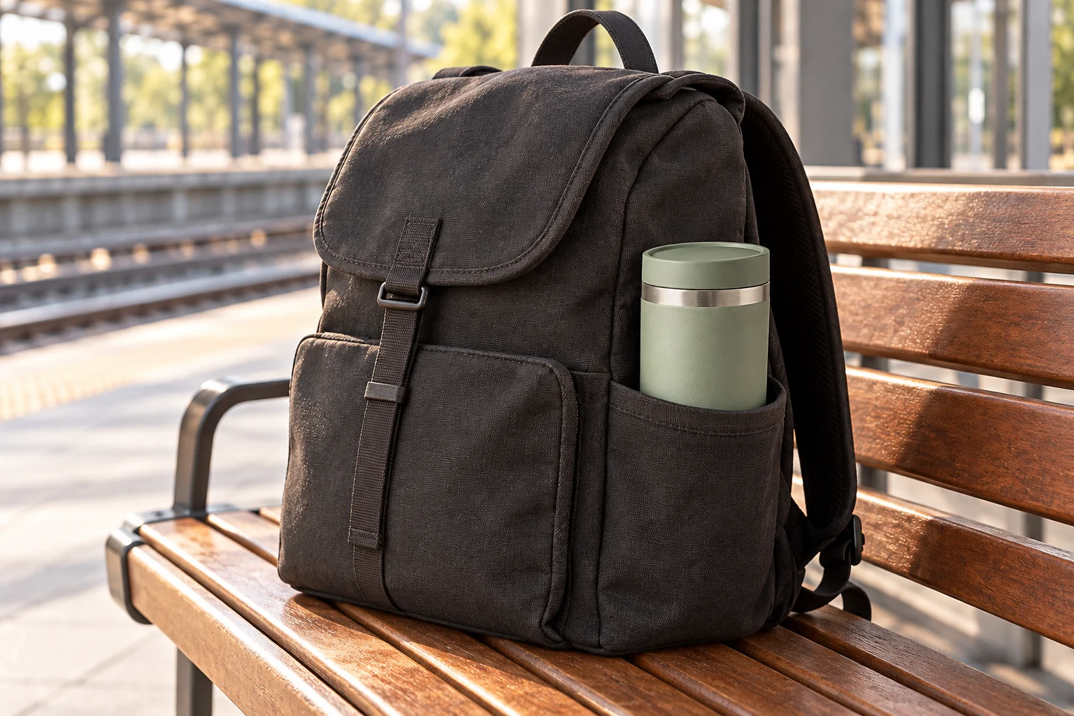 场景图:通勤背包侧袋里的使用环境(AI 生成示例)