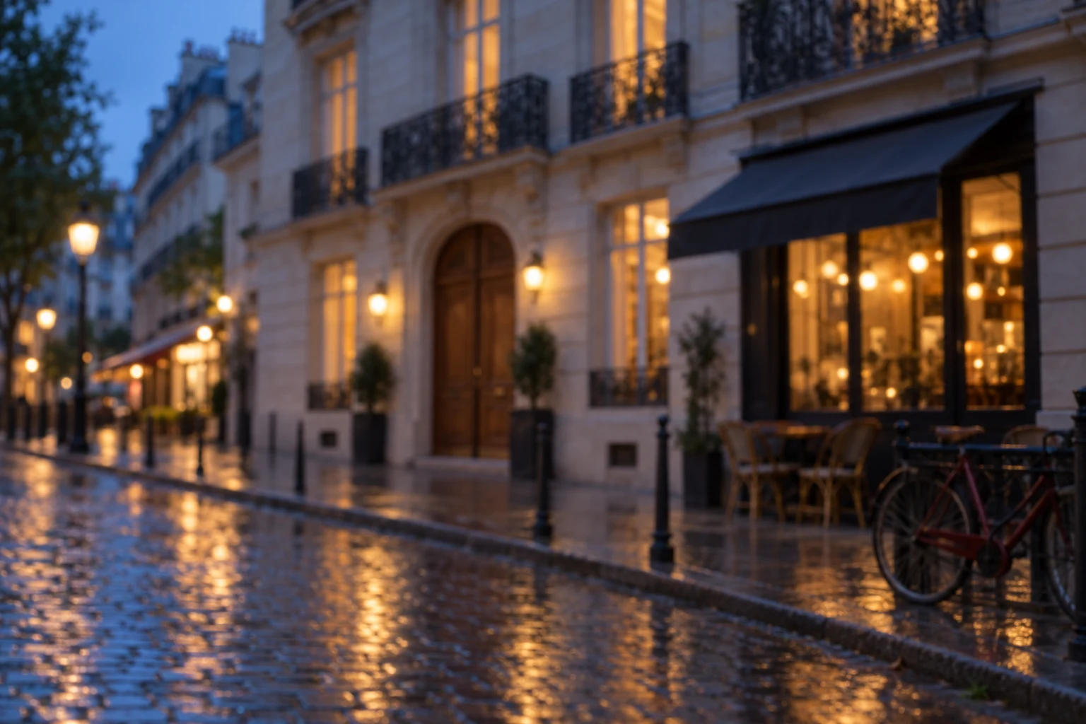 Original: Defocused street: architecture and evening light