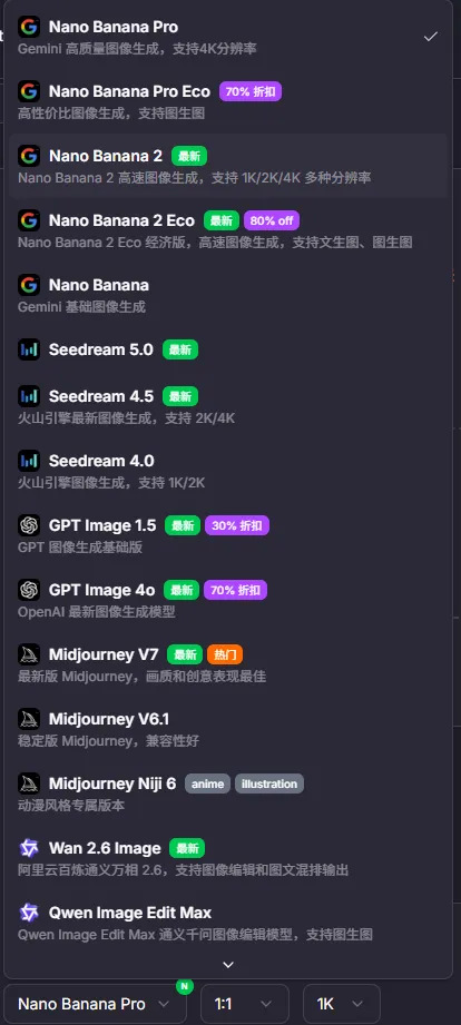 Supported image-to-image models