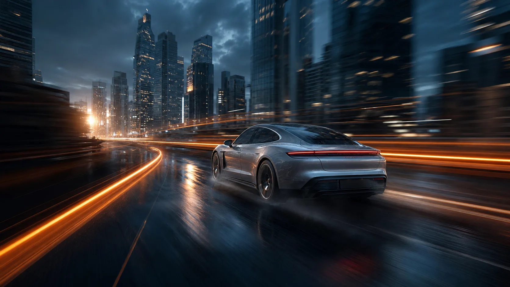 Cinematic Kling video workflow illustration with a moving vehicle and directed camera path