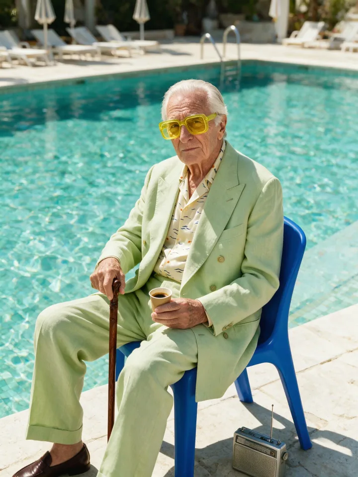 Cobalt poolside portrait preview