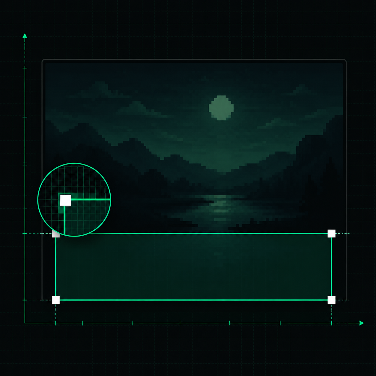 IA effaçant un filigrane dans un rectangle de sélection