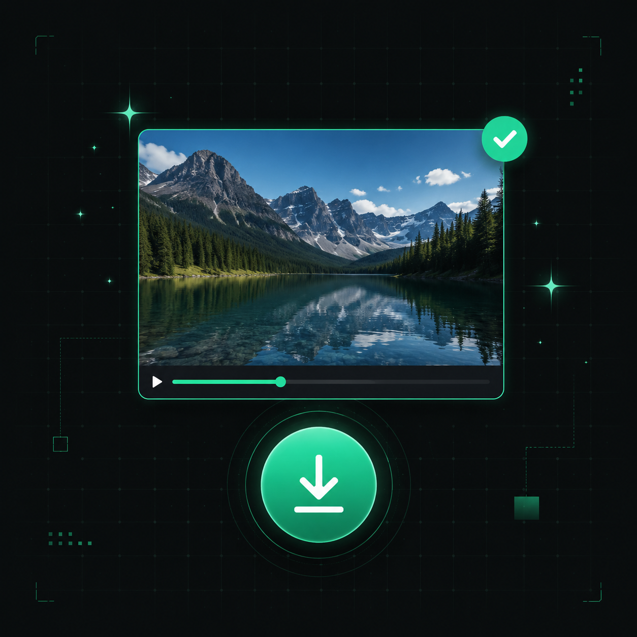 Aperçu de la vidéo propre avec bouton de téléchargement