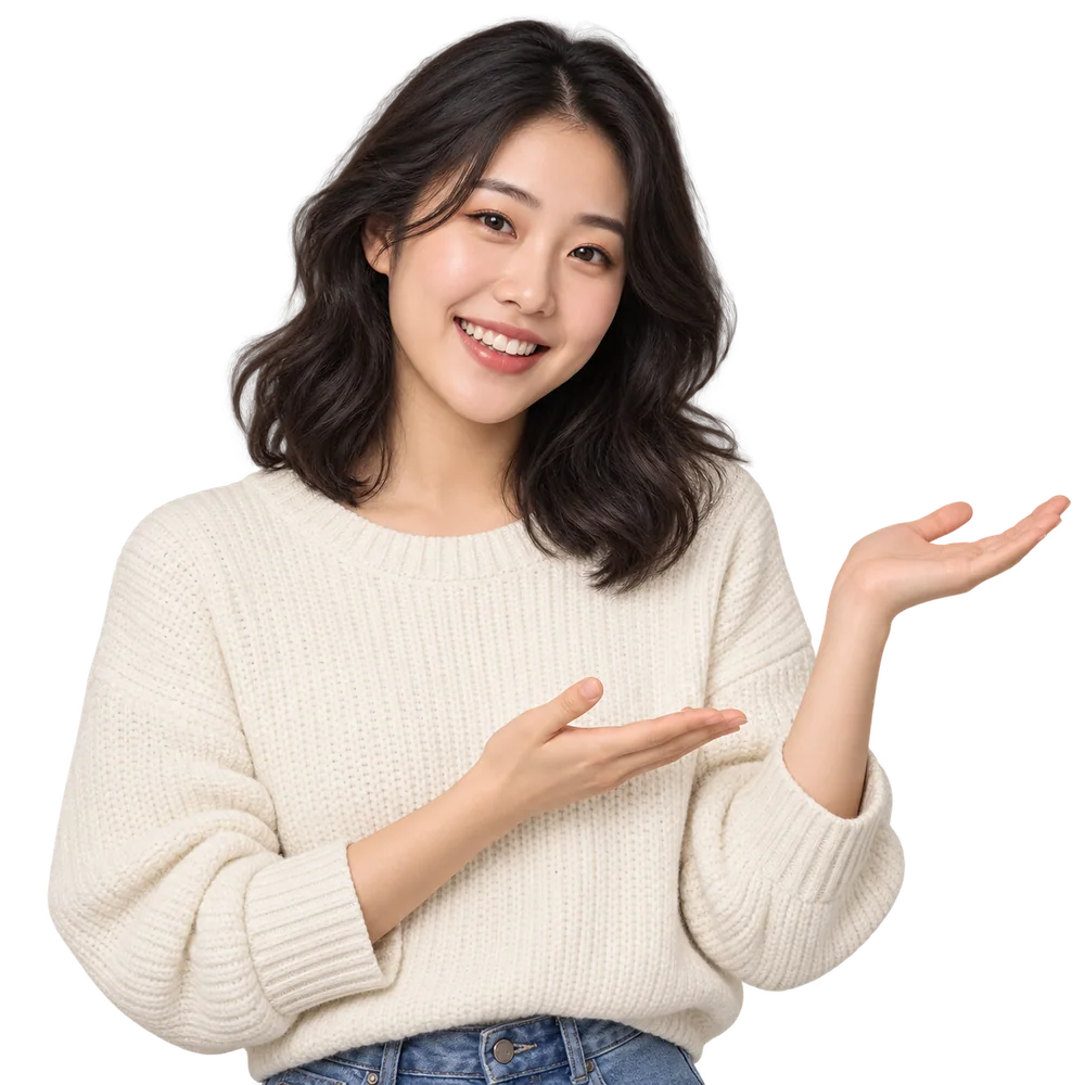 투명 배경 위의 진행자